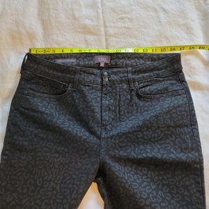 NYDJ Jeans - Marilyn Straight - Size 12 - Black/Grey Leopard